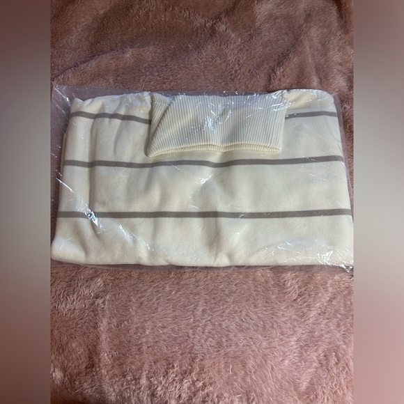 NWT FREE PEOPLE Paulie Turtleneck Long-Sleeve Sweater Moonbeam Combo XL - Picture 7 of 7